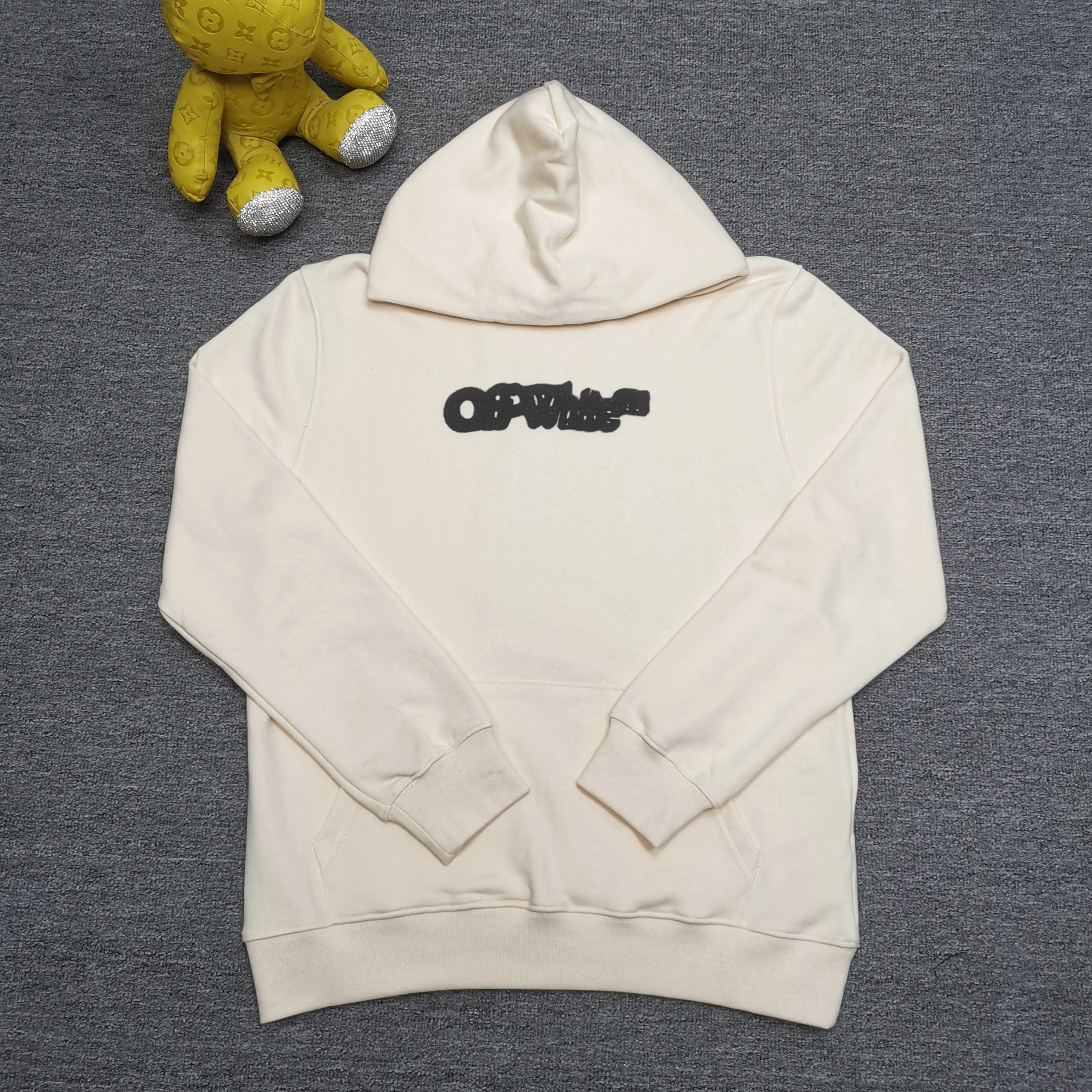 off white 25ss new arrow loose hooded sweatshirt Color: Beige Black Size: S M L XL P410